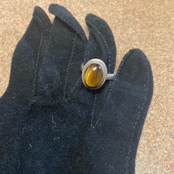 Natural Cat Eye & 925 Silver Ring - Picture 2 of 8